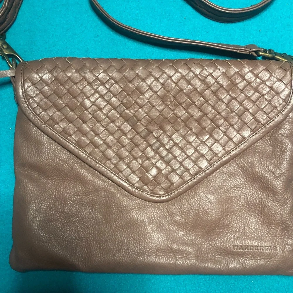 Wanderers Travel Company Matseilles Woven Crossbody Clutch - Chocolate Brown